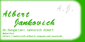 albert jankovich business card